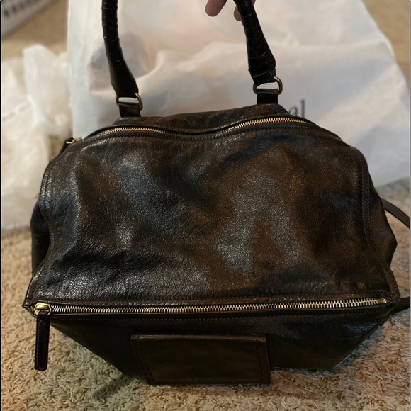 Givenchy Pandora Large Leather Satchel Bag, Brown - Picture 1 of 8